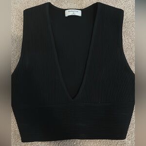Aritzia Babaton V Neck Sculpt knit Black size XS